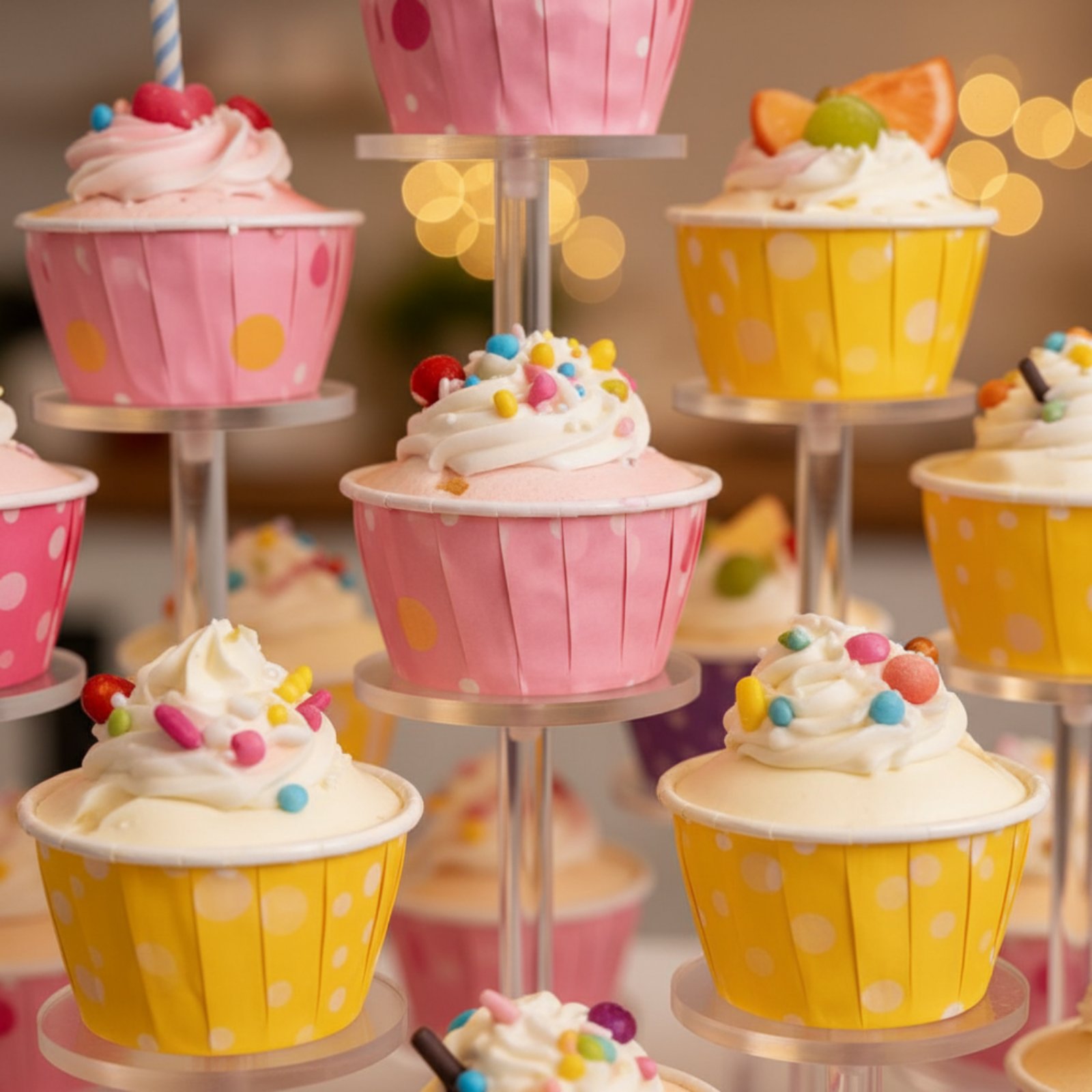 Cupcake Stand Tier - Acryl-Cupcake-Ständer Transparenter Runder Cupcake-Präsentationsständer Klarer Dessert-Display-Ständer