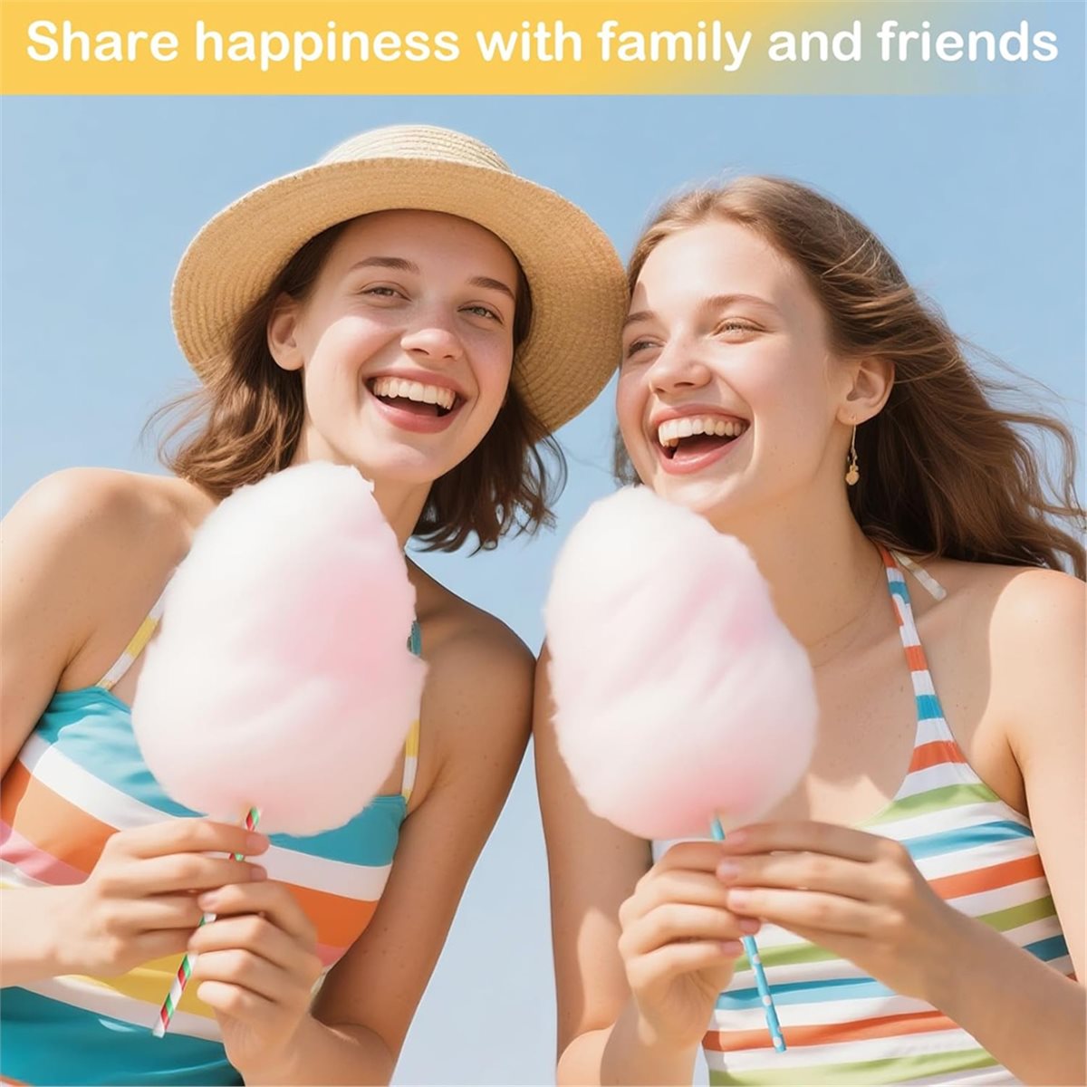 Cotton Candy Cone - ABZT 200 Stück Zuckerwatte-Stäbchen, Zuckerwatte-Sticks 30