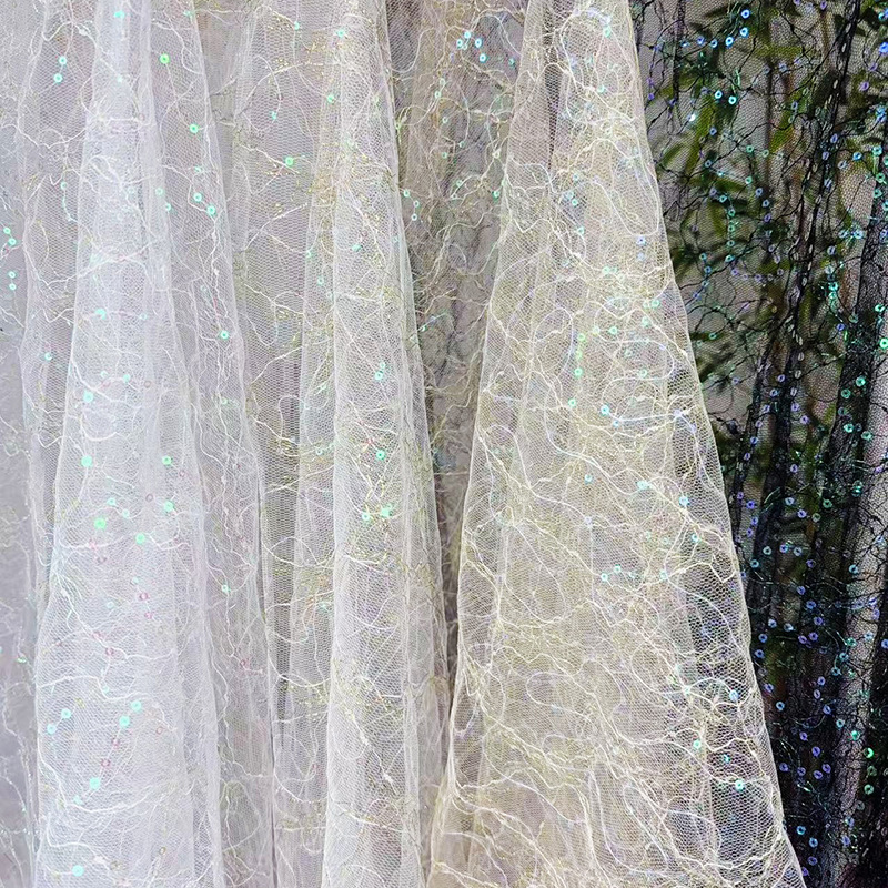 Glitter Tablecloth - 4-Farben-Material für Abendpartys aus französischem Tüll,