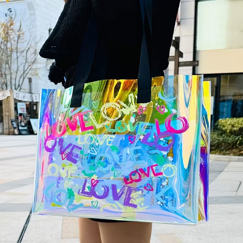 Event & Party Supply - Modische Laserbedruckte Handtasche aus PVC-Jelly-Material, perfekt