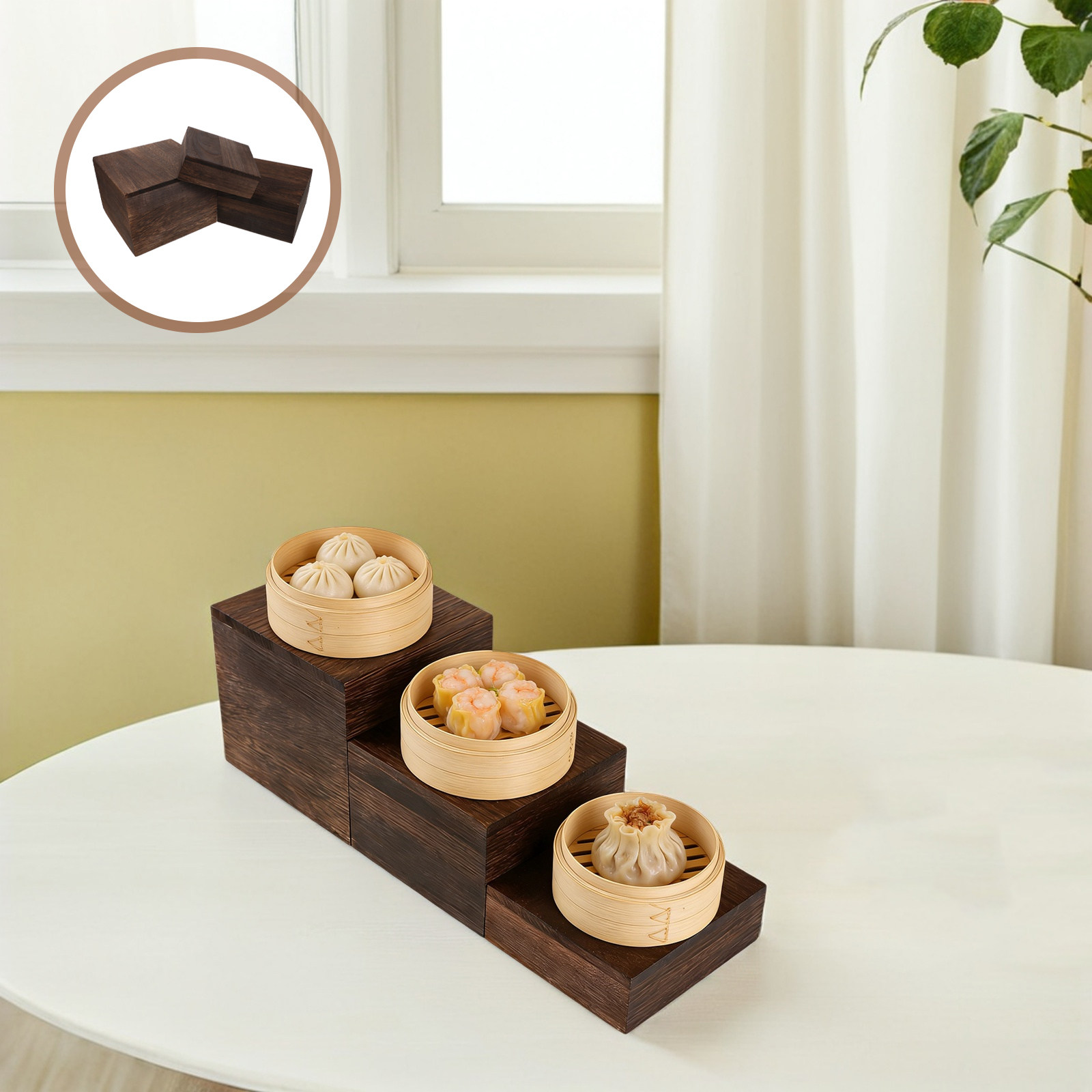 Cupcake Stand Tier - 3-teiliger Rustikaler Holz-Etagenständer Präsentationsständer für Hochzeit