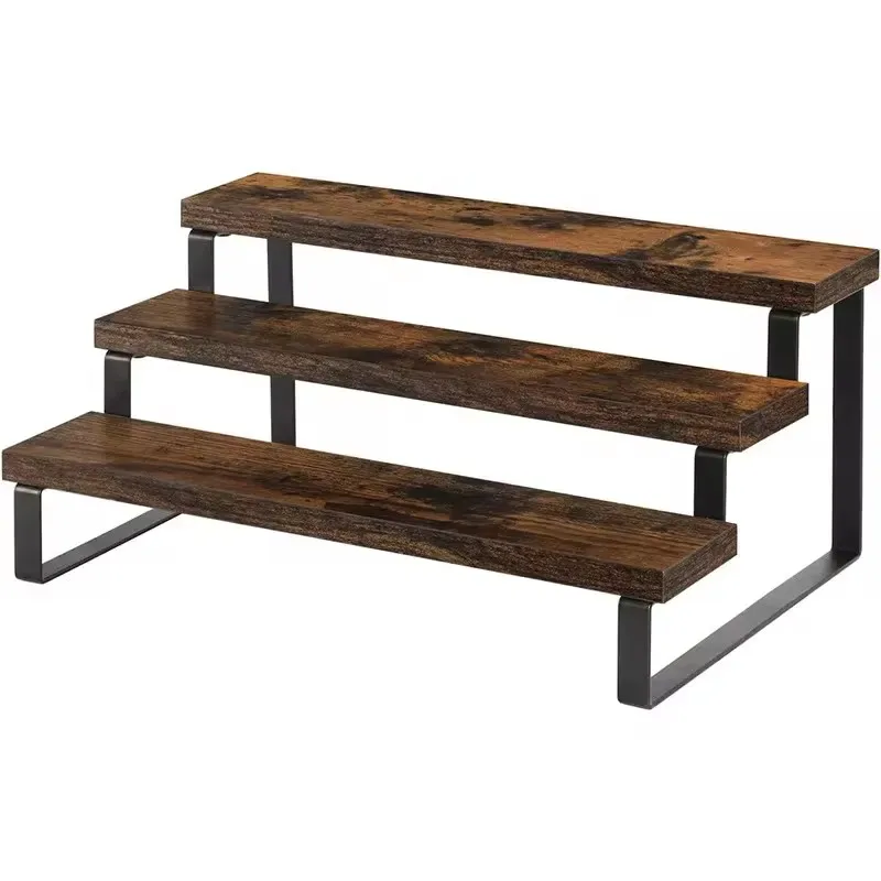 Cupcake Stand Tier - 3-stufiger Holz-Präsentationsständer Cupcake-Ständer Parfüm-Make-up-Miniaturhalter Küchenarbeitsplatten-Gewürzregal Organizer