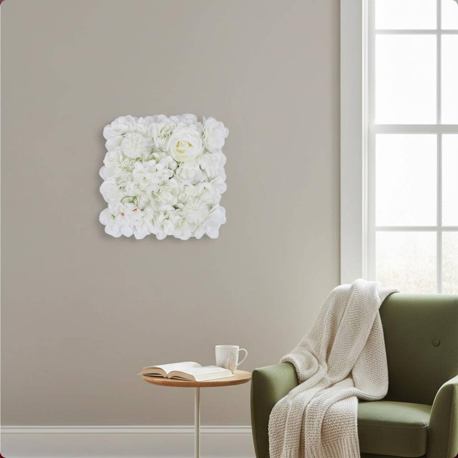 Flower Wall Panel - Künstliche Blumenwand-Platte Einfach zu Montieren Künstliche
