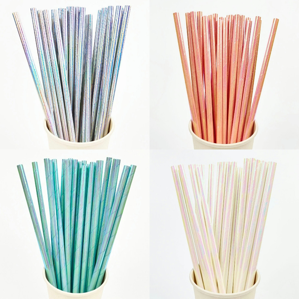 Paper Straw Color - 25 Stück Perl glanz Bronzing Papiers