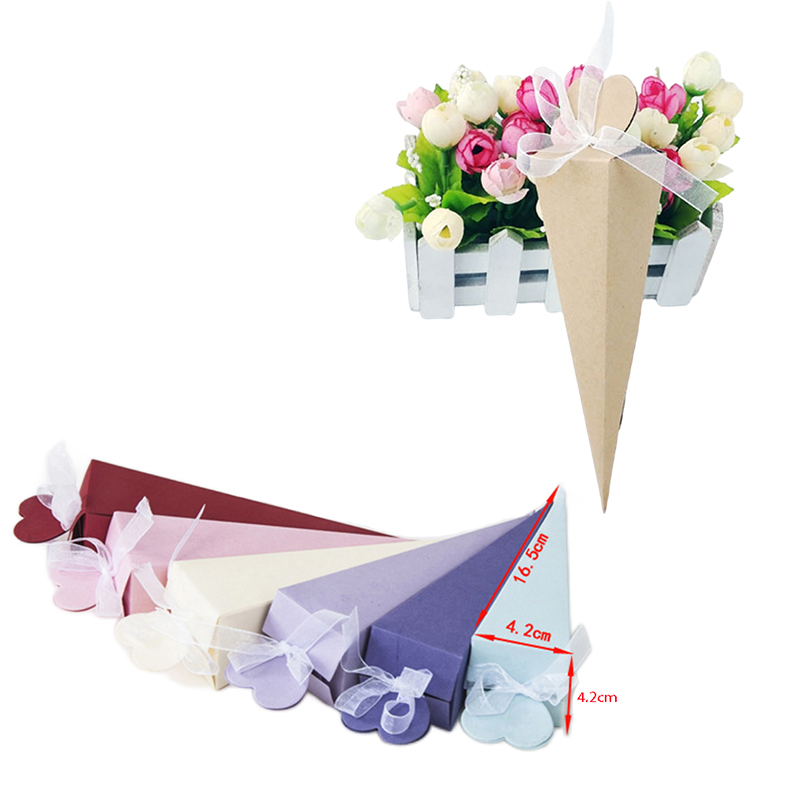 Cotton Candy Cone - 10/20/50Pcs Eistüte Hochzeit Süßigkeiten Box Bevorzugung