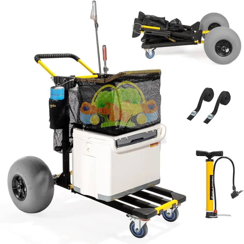 Balloon Pump Hand - Vielseitiger Strandwagen mit 12 Ballonrädern, großem