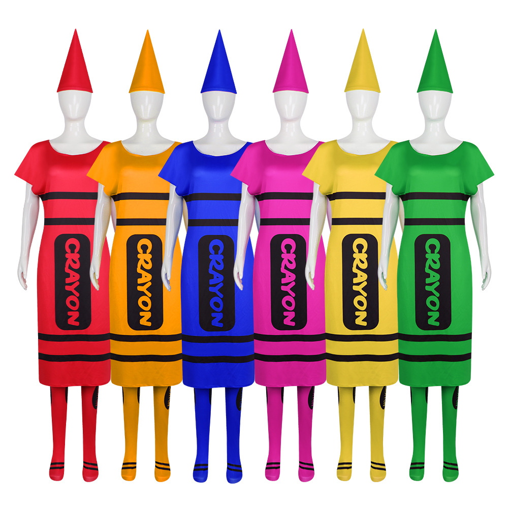 Party Hat Cone - Halloween Damen Crayon Cosplay Outfit Komplettset