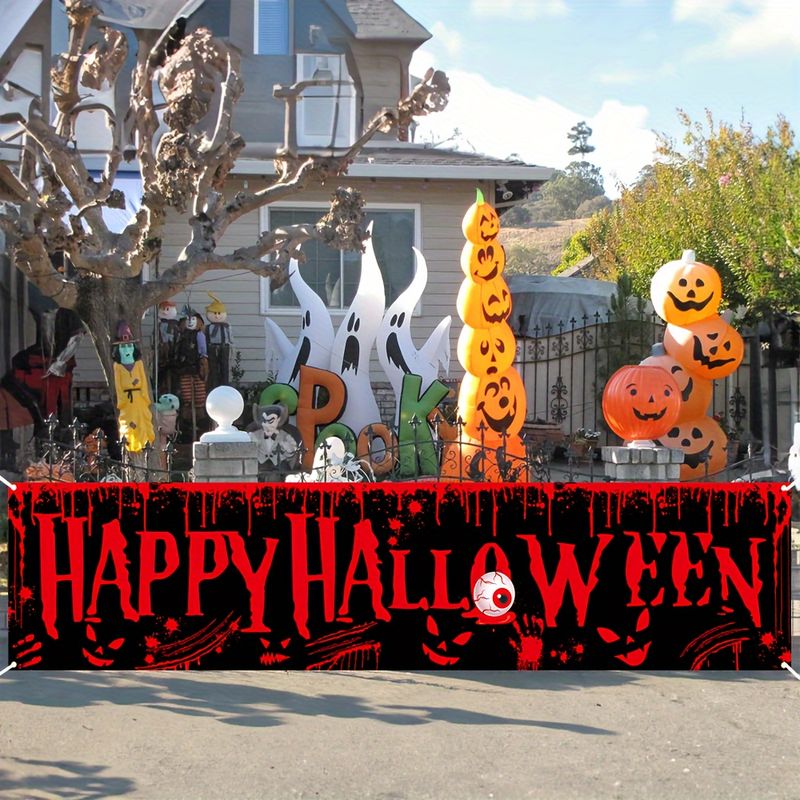 Event & Party Supply Photos - VIKAMA Happy Halloween Lange Hängeflagge Blutdruck-Augapfel-Banner