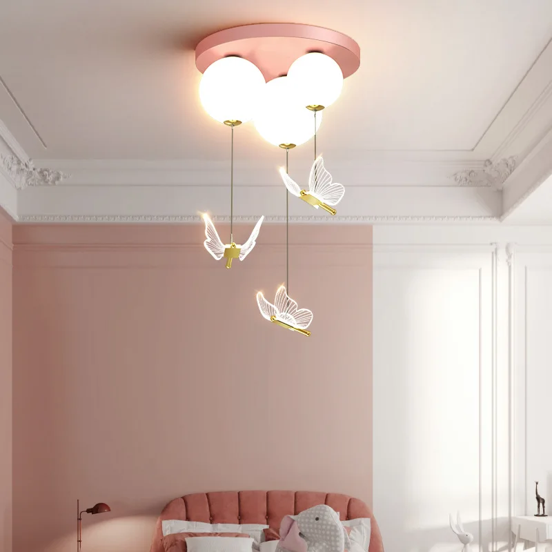 Led Balloon Light - Ballon-Schmetterling LED-Deckenleuchte, Romantische Prinzessinnenlampe für Mädchenzimmer,