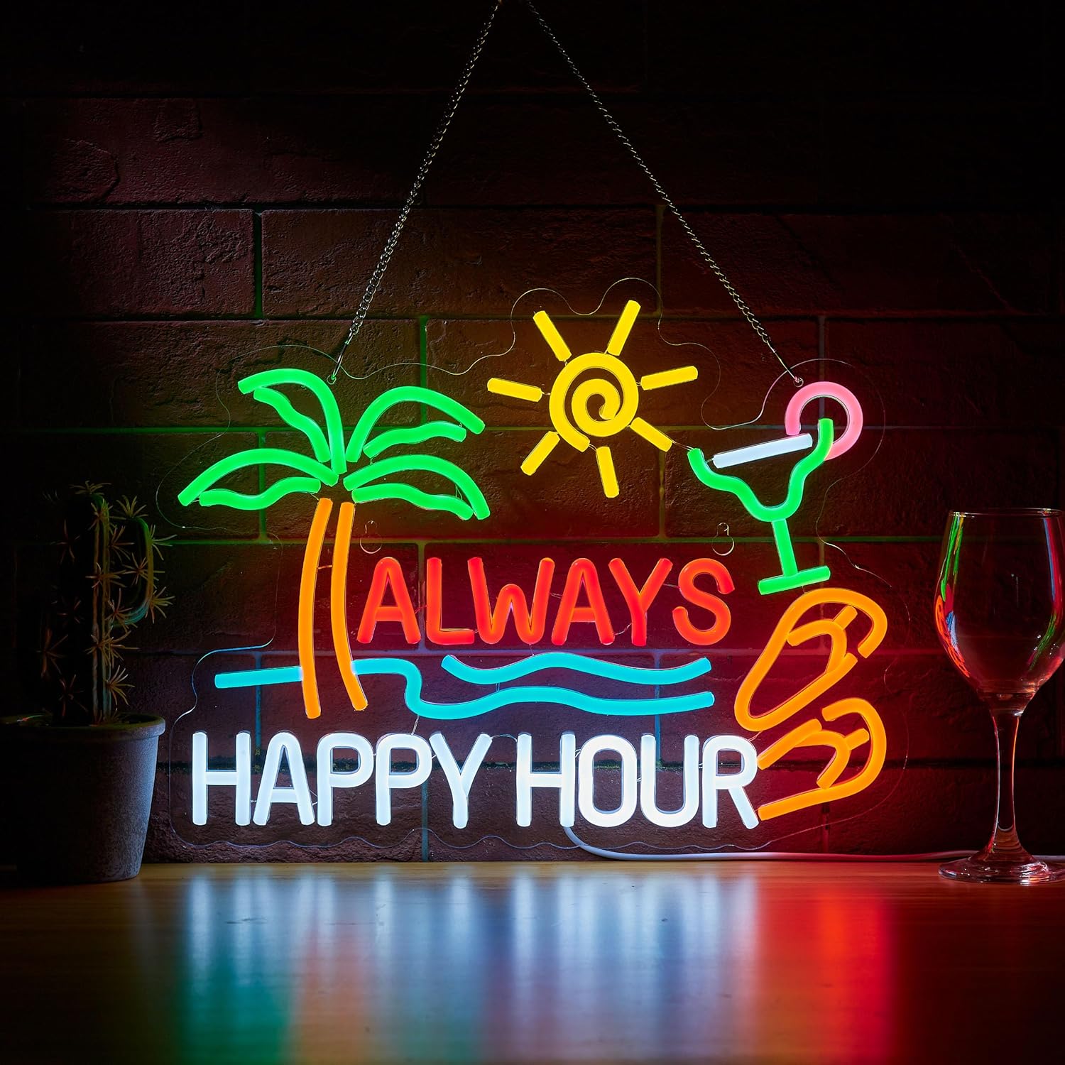 Always Happy Hour Bierbar Neon – Neon Sign Party Bewertung und Preis