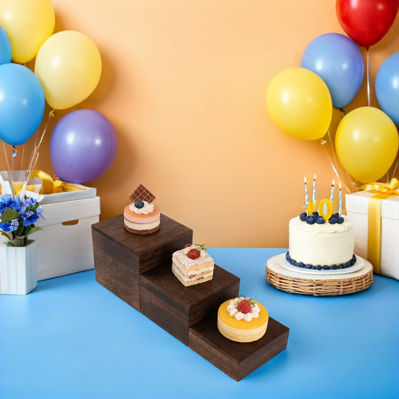 3-teiliger Rustikaler Holz-Eta – Cupcake Stand Tier Bewertung und Preis