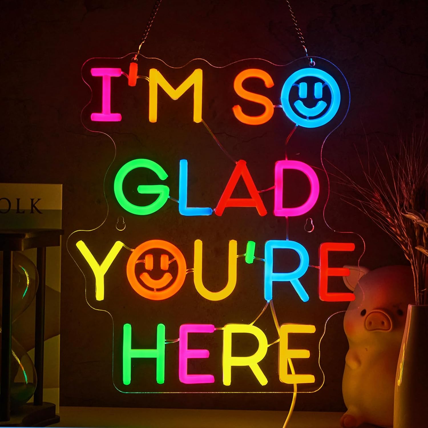    Ich Bin So Glücklich, Dass – Neon Sign Party Bewertung und Preis