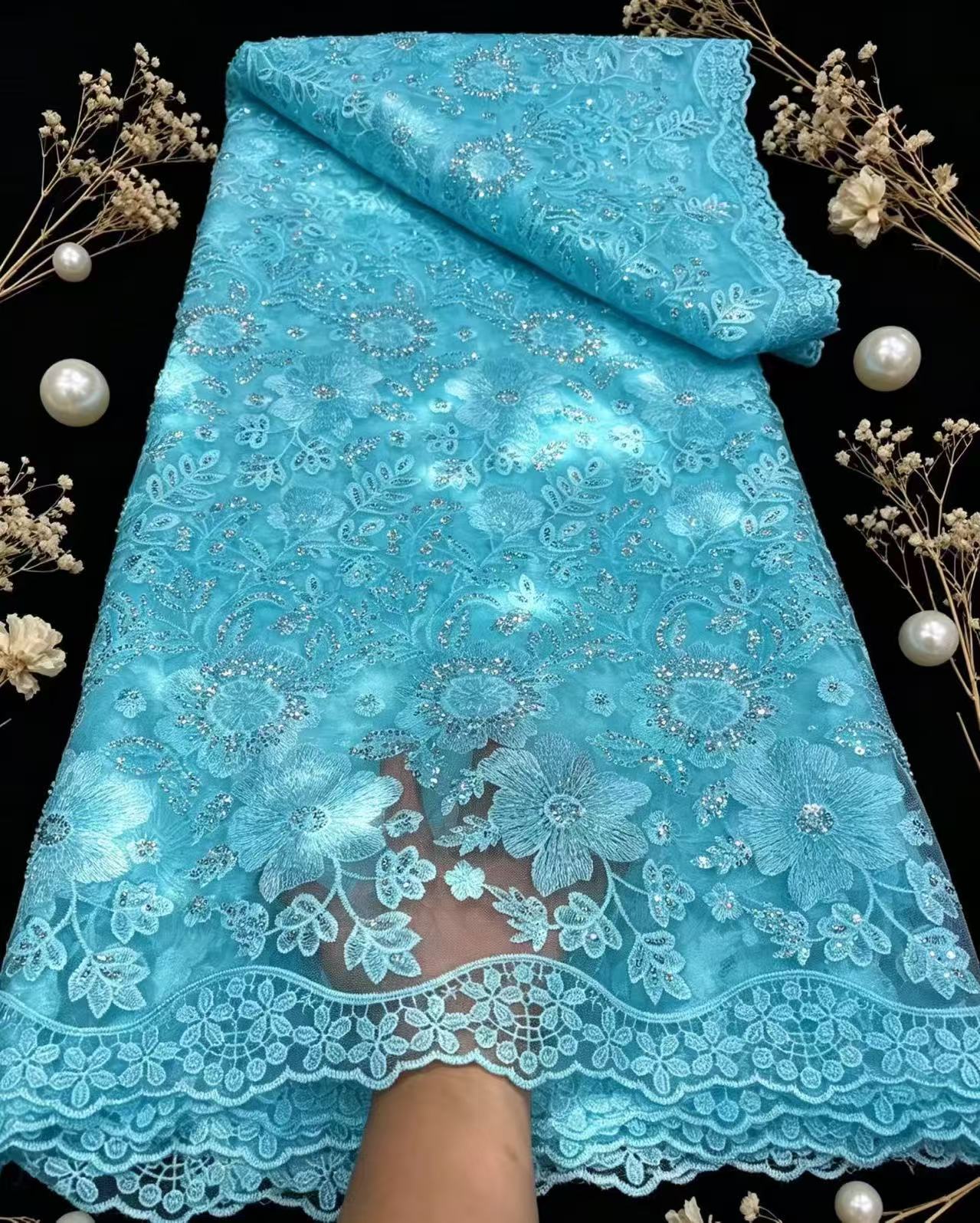 Reiner französischer Tüll-Netz – Glitter Tablecloth Bewertung und Preis