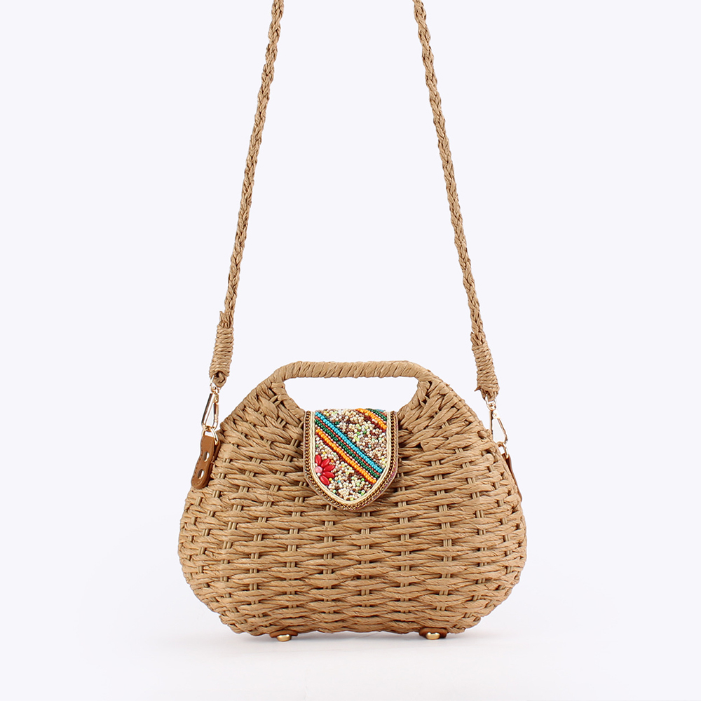 Farbige Perlen Damenhandtasche – Paper Straw Color Bewertung und Preis