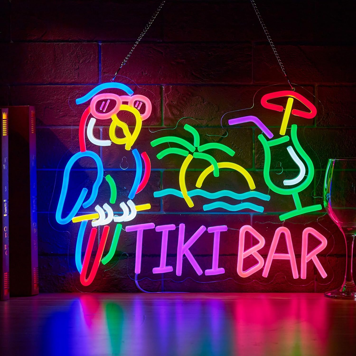 Tiki Bar Papageienpalmen-Neons – Neon Sign Party Bewertung und Preis