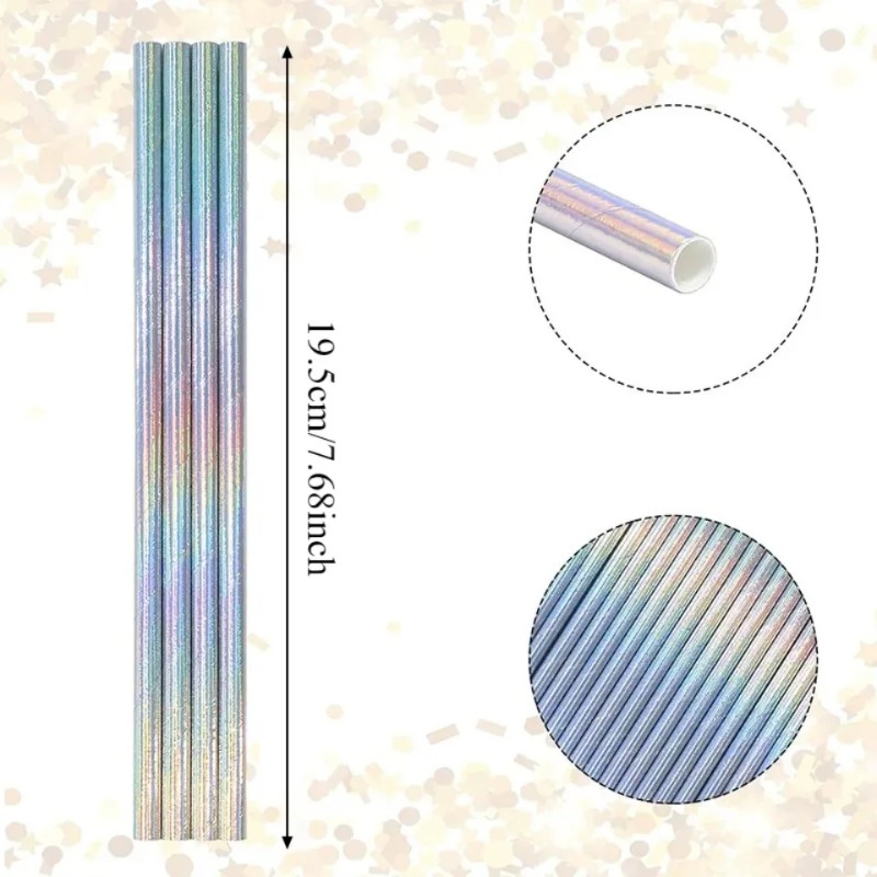 25/50/100 Stück Silberne Laser – Paper Straw Color Bewertung und Preis