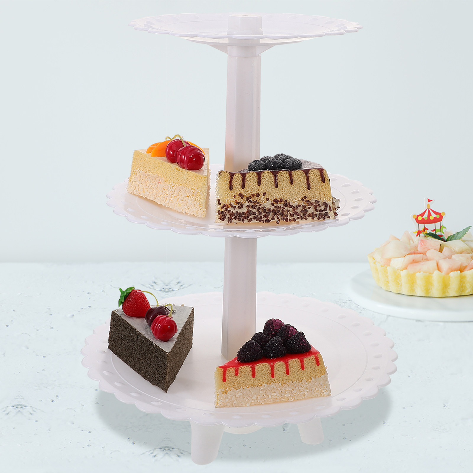 Dreistöckiger Kunststoff-Kuche – Cupcake Stand Tier Bewertung und Preis