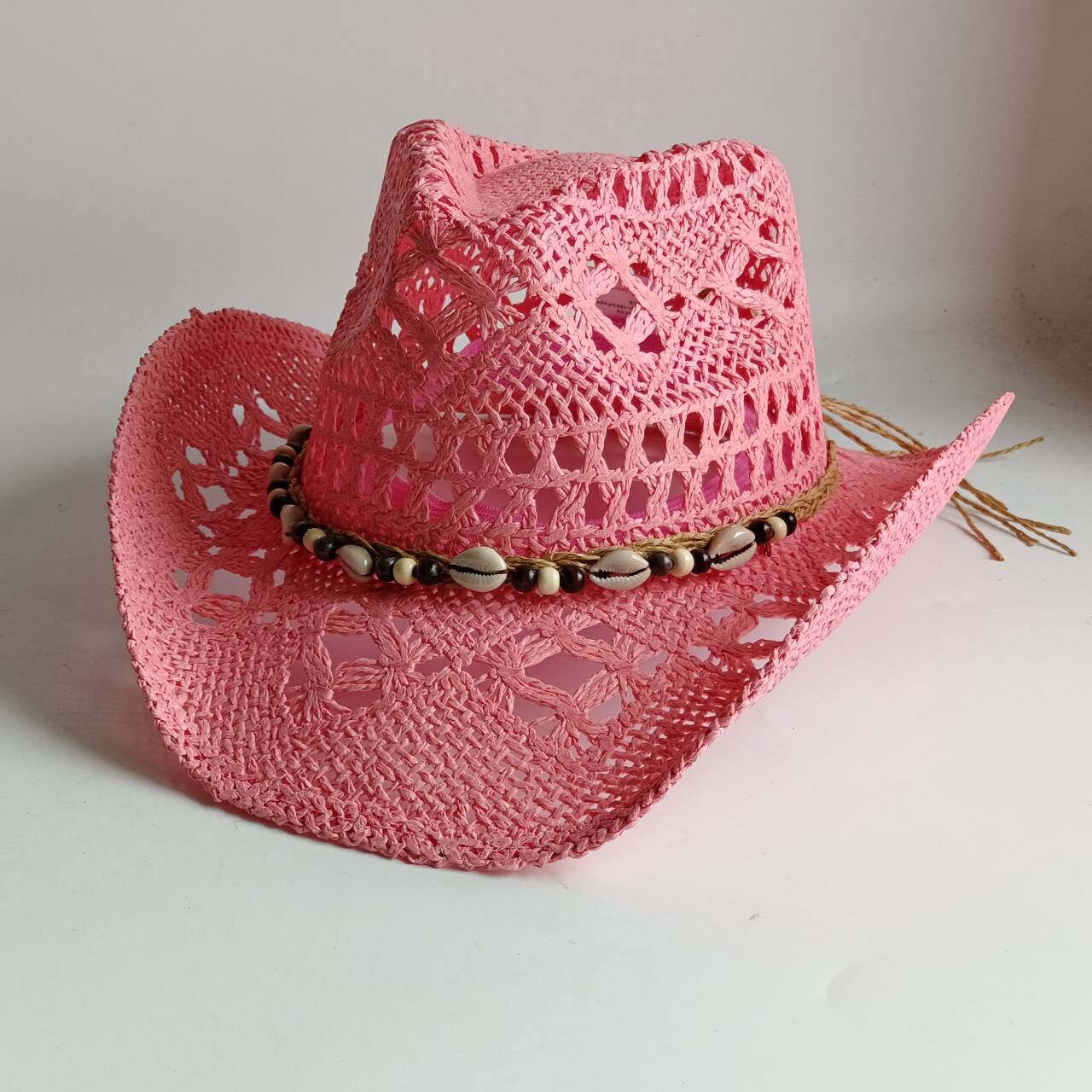 Rosa Cowboy-Strohhut, handgefe – Paper Straw Color Bewertung und Preis